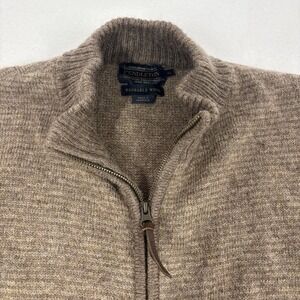 Pendleton Shetland Wool Sweater Mens XL Full Zip Washable Brown Fisherman Jacket